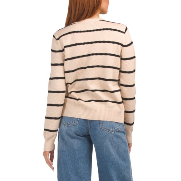 AMORE ROSE Macadamia Striped Cardigan - Picture 2 of 2